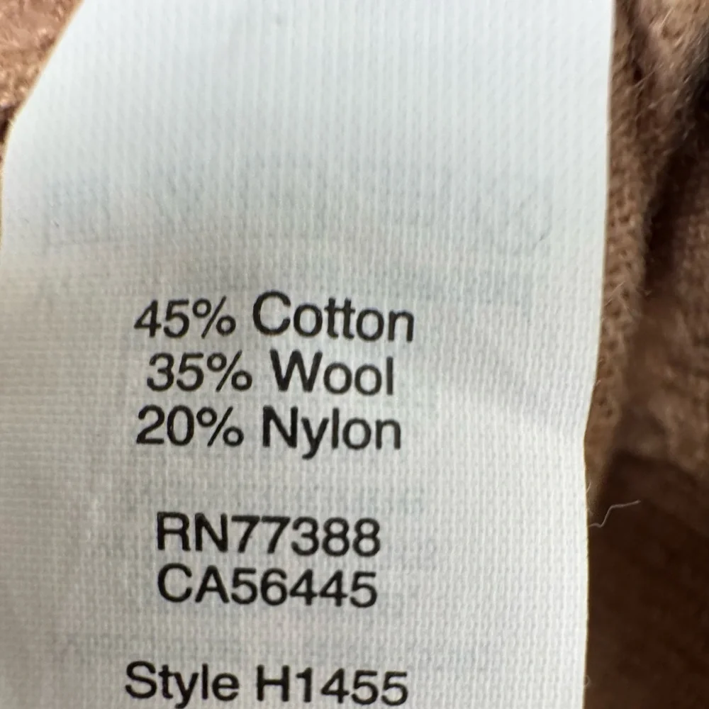 J. Crew Women’s Wool Blend Ruffle-Hem Sweater Dress in Saddle Tan Brown Size‎ L
